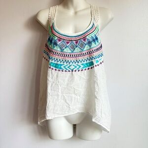 Y2K H&M boho Aztec crochet cami tank